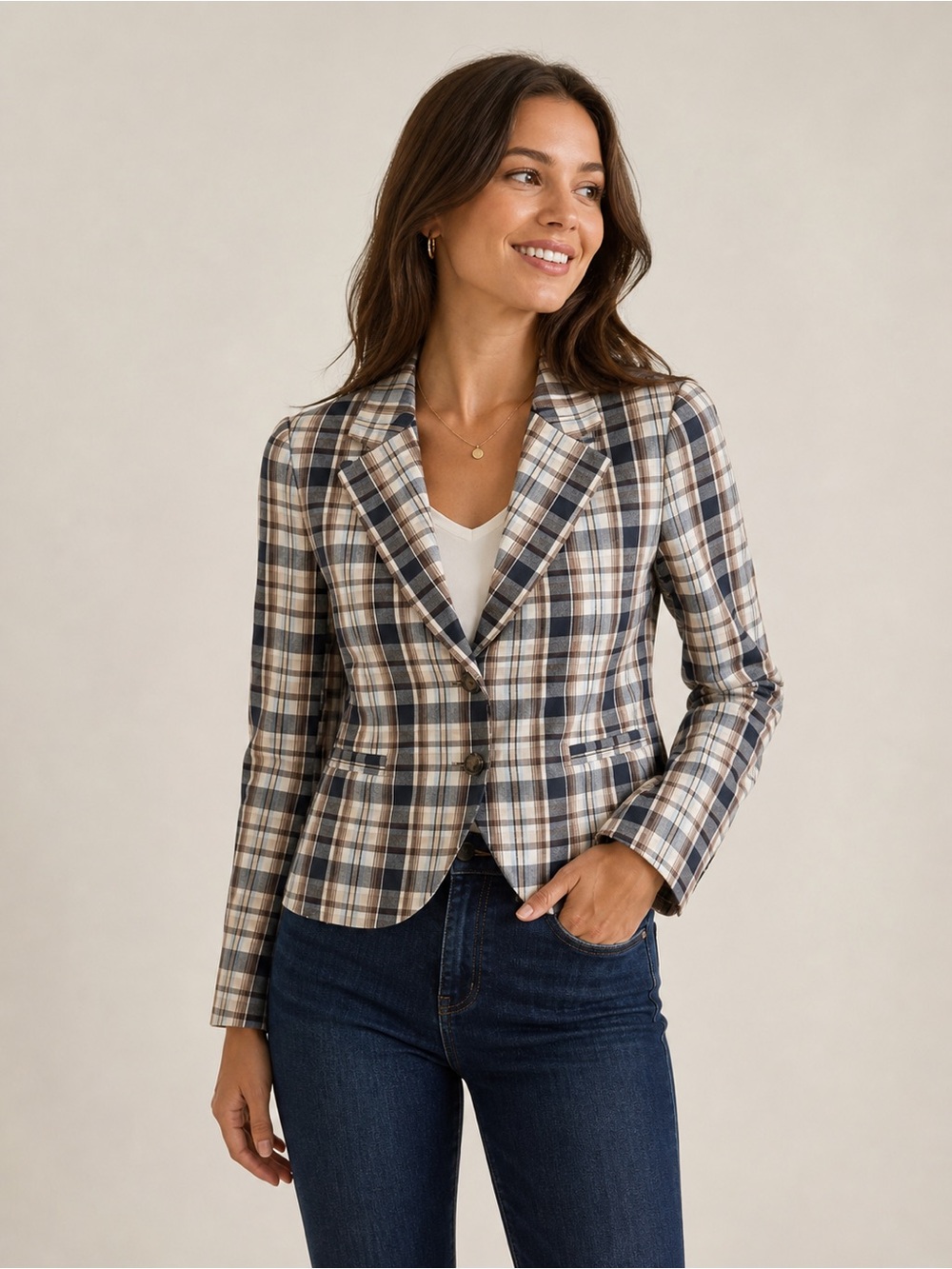 Theory classic  plaid women’s blazer size 4-like new